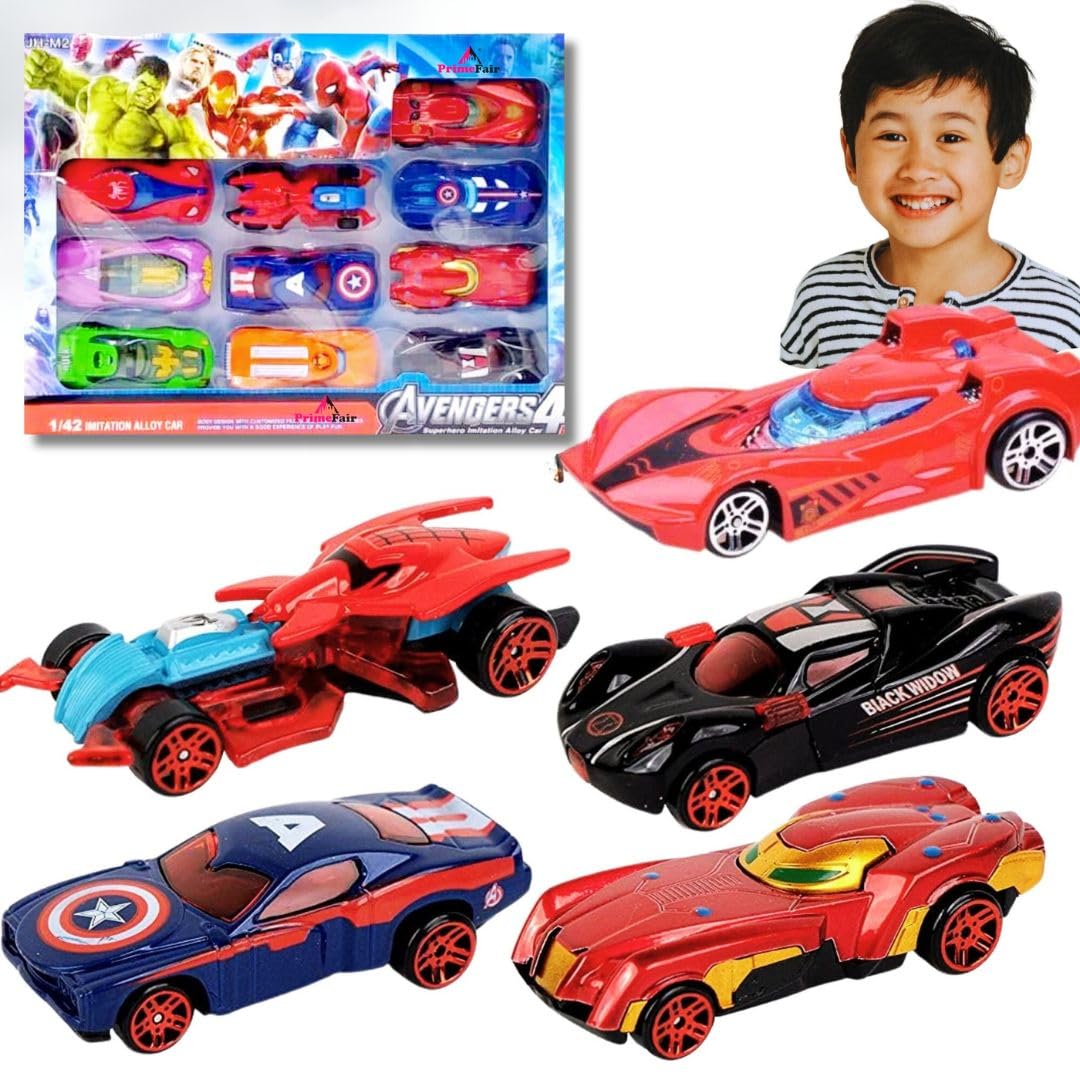 Mallexo Branded Die Cast Metal Car for Kids 3+ Years Unbrekable Mini Superhero Alloy Diecast Model Car Toy for Boys & Girls Birthday Gifts Set Small Vehicles Cars for Children (AVNGER_10PCs) (B0CSG25V7X) Amazon Price History, Amazon Price Tracker