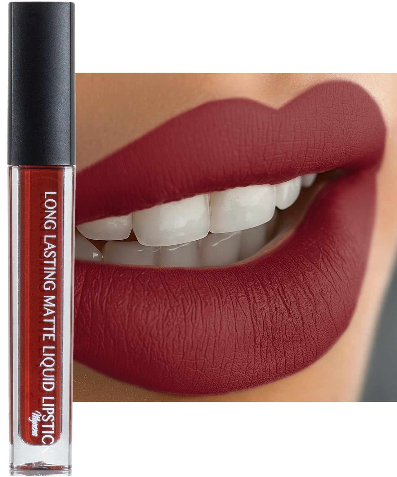 Mynena Chestnut Long Lasting Lipstick for Women Waterproof & Transfer-Proof | Hydrating with Shea Butter | Bold Pigment Intense Matte Color Lip Stain | Talc-Free & Vegan Product that Performs | Sienna