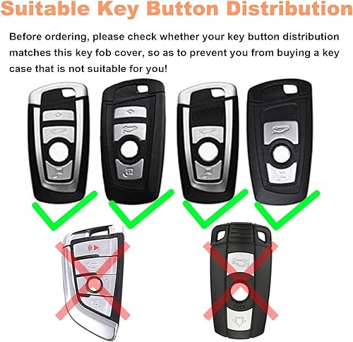 Miniatura 2 de Funda para llavero BMW con llavero, funda de cuero genuino para BMW serie 1, 3, 4, 5, 7, X3, X4, M5, M6, GT3, GT5, accesorios, azul