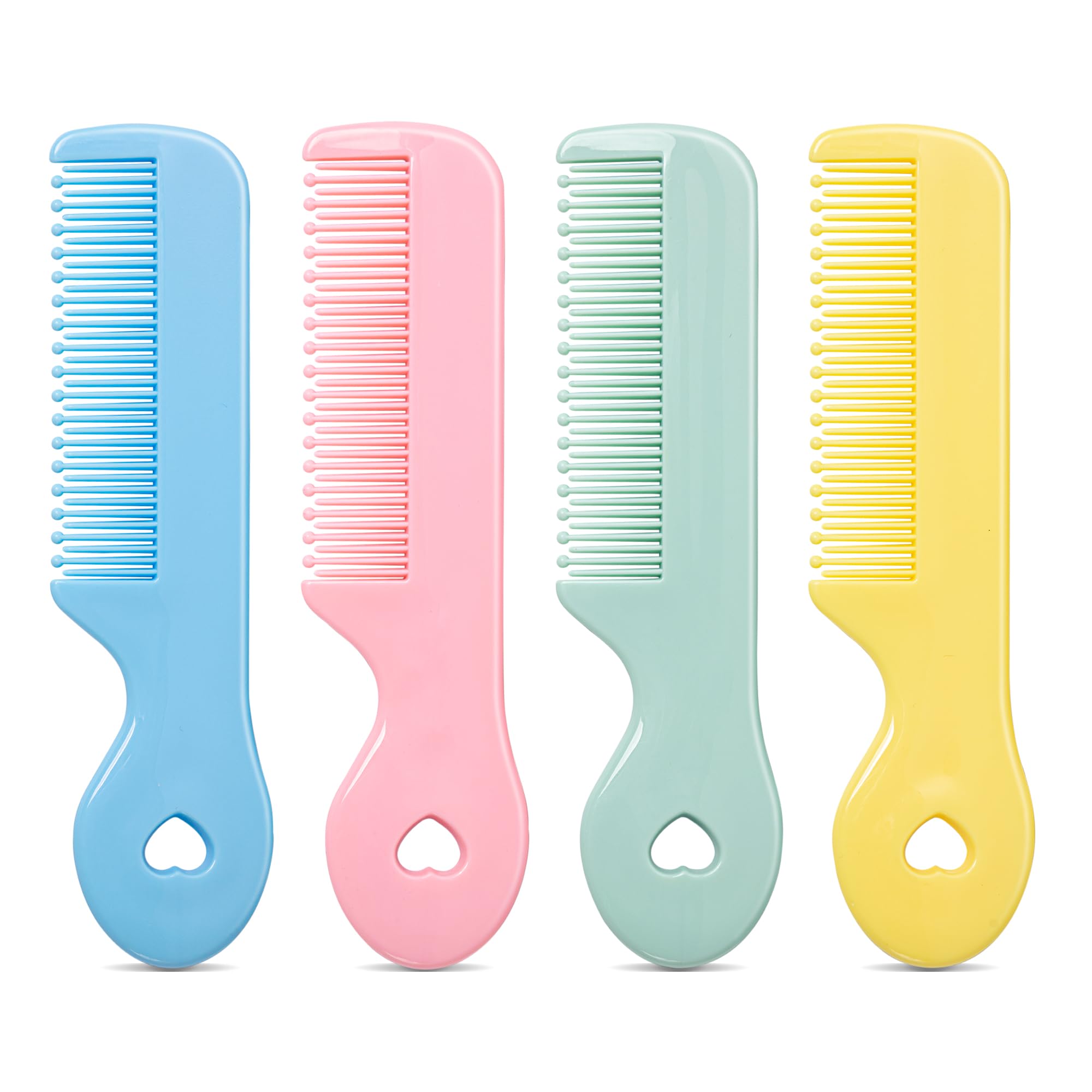 MEGAVOW 4 Stück Haarbürste mit Weichen Zähnchen, Klein Detangler Bürste, Süßer Kamm Set für Nasses, Trockenes Haar, Geschenk für Mädchen Junge