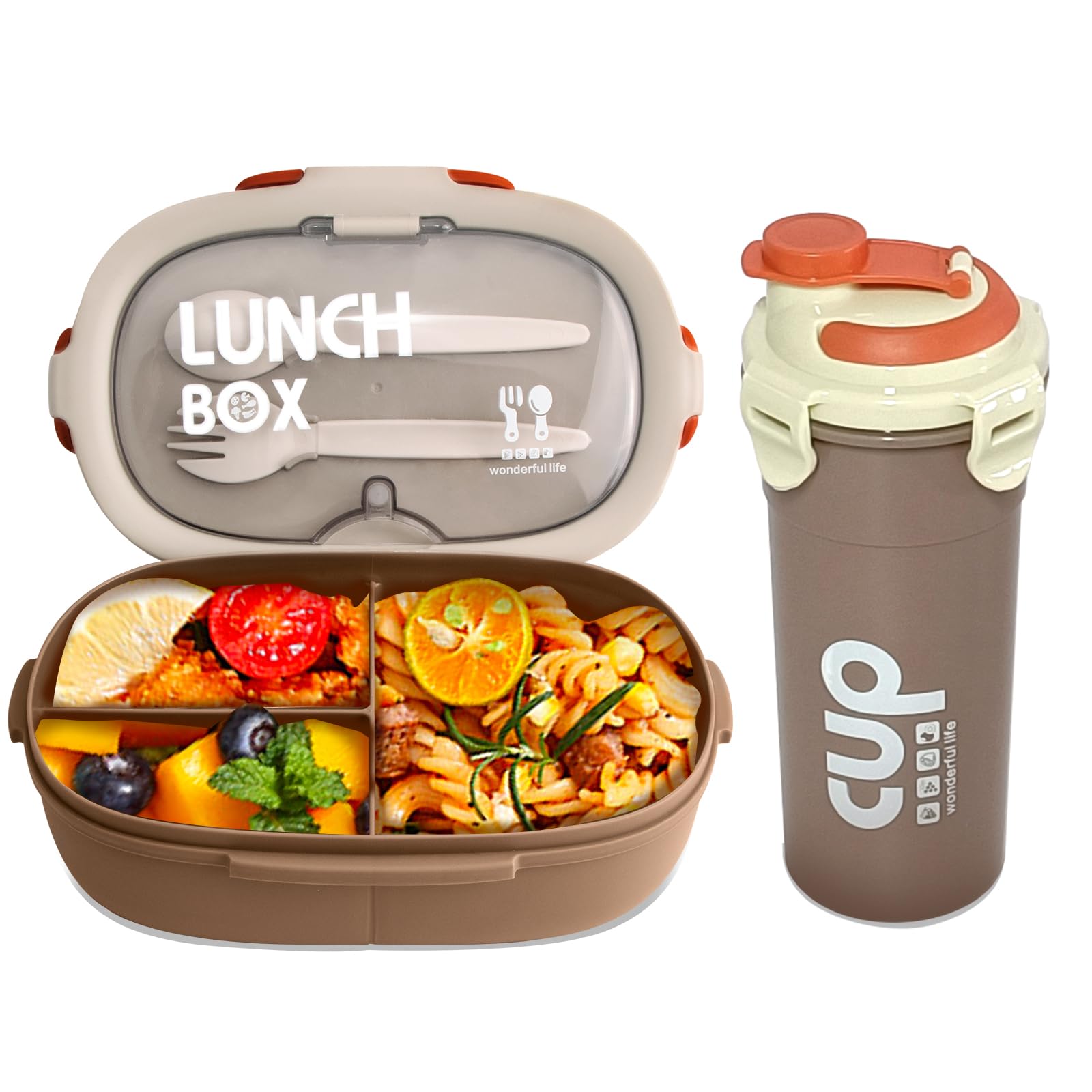 2 Pack Set Bento Box 29oz and Water Bottle 16oz for Kids/Adult, Bento ...