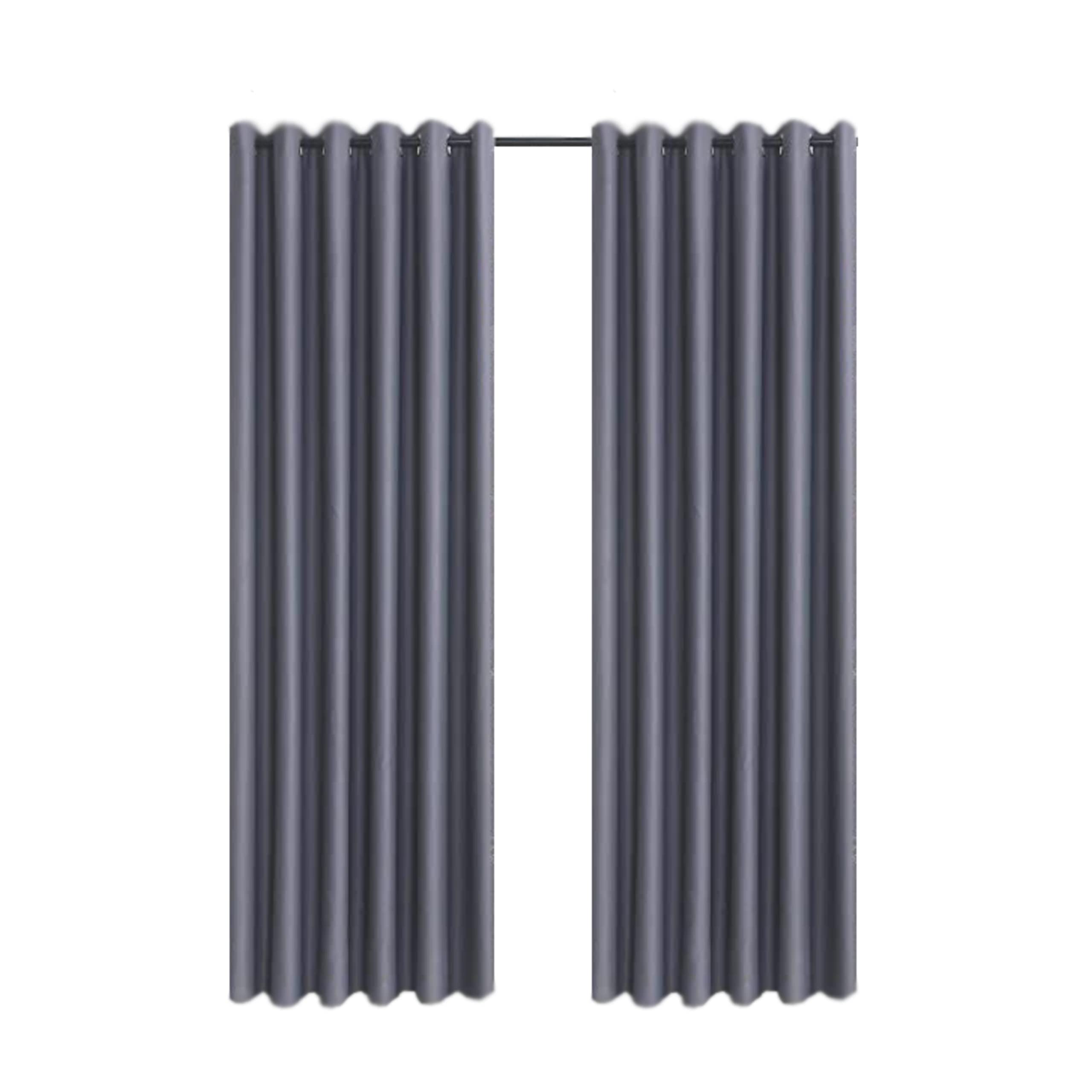 CHARKHAH Thermal Insulated Window Semi Blackout Curtains for Bedroom Living Room Ultra Soft Energy Saving Fabric with Eyelets Ring top and Pair of Curtain (Grey, 46" Wide x 72" Drop) โ image 1