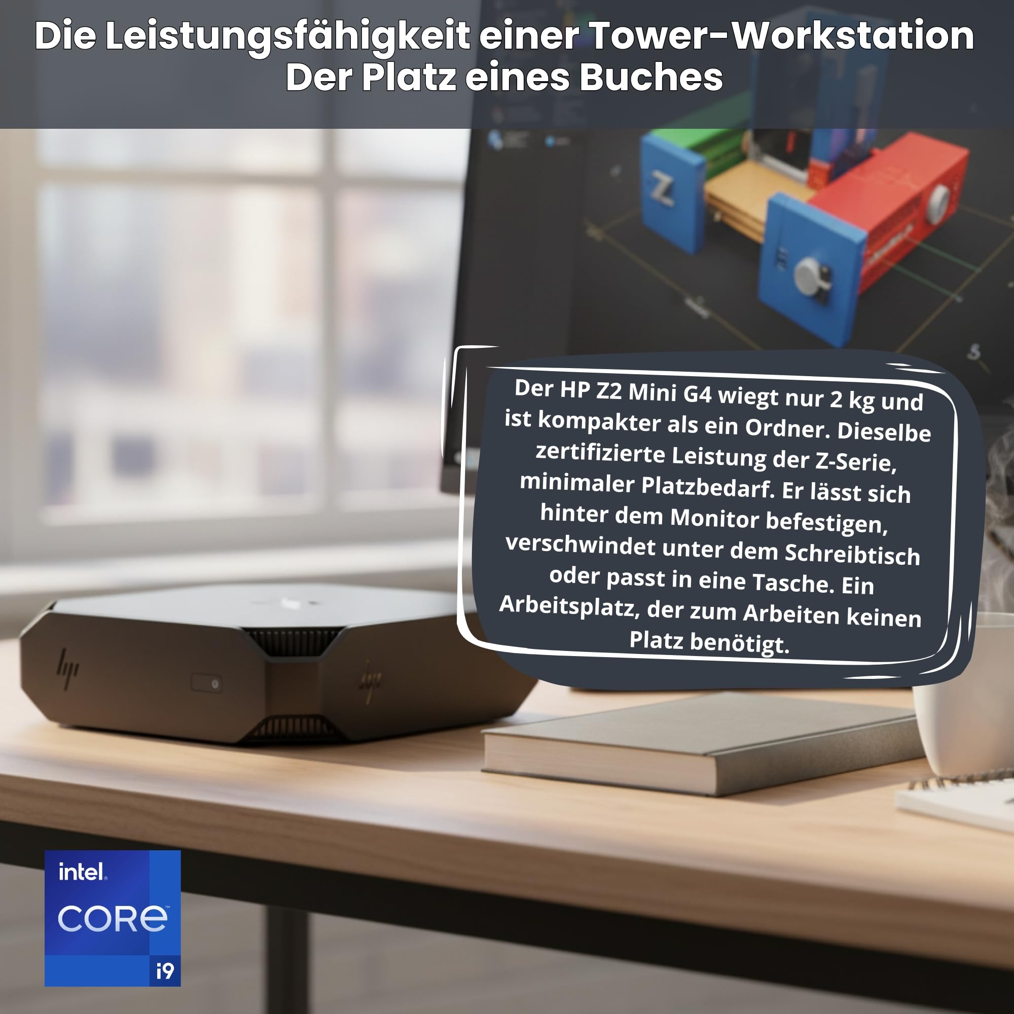 HP Z2 Mini G4 Workstation Professional Mini-PC | Intel Core i9-9900 (16 Threads, 5,0 GHz) | 32 GB | 512 GB NVMe SSD | DisplayPort | Windows 11 Pro | Generalüberholter | 36 Monate Garantie