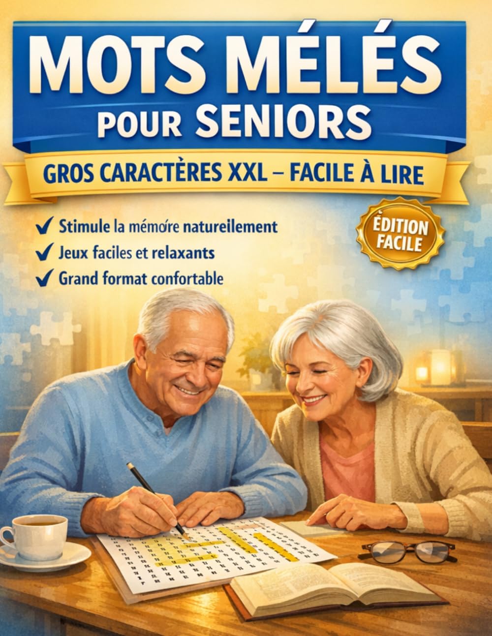 Mots Mêlés XXL pour Seniors: Jeux de mots relaxants en gros caractères pour stimuler la mémoire