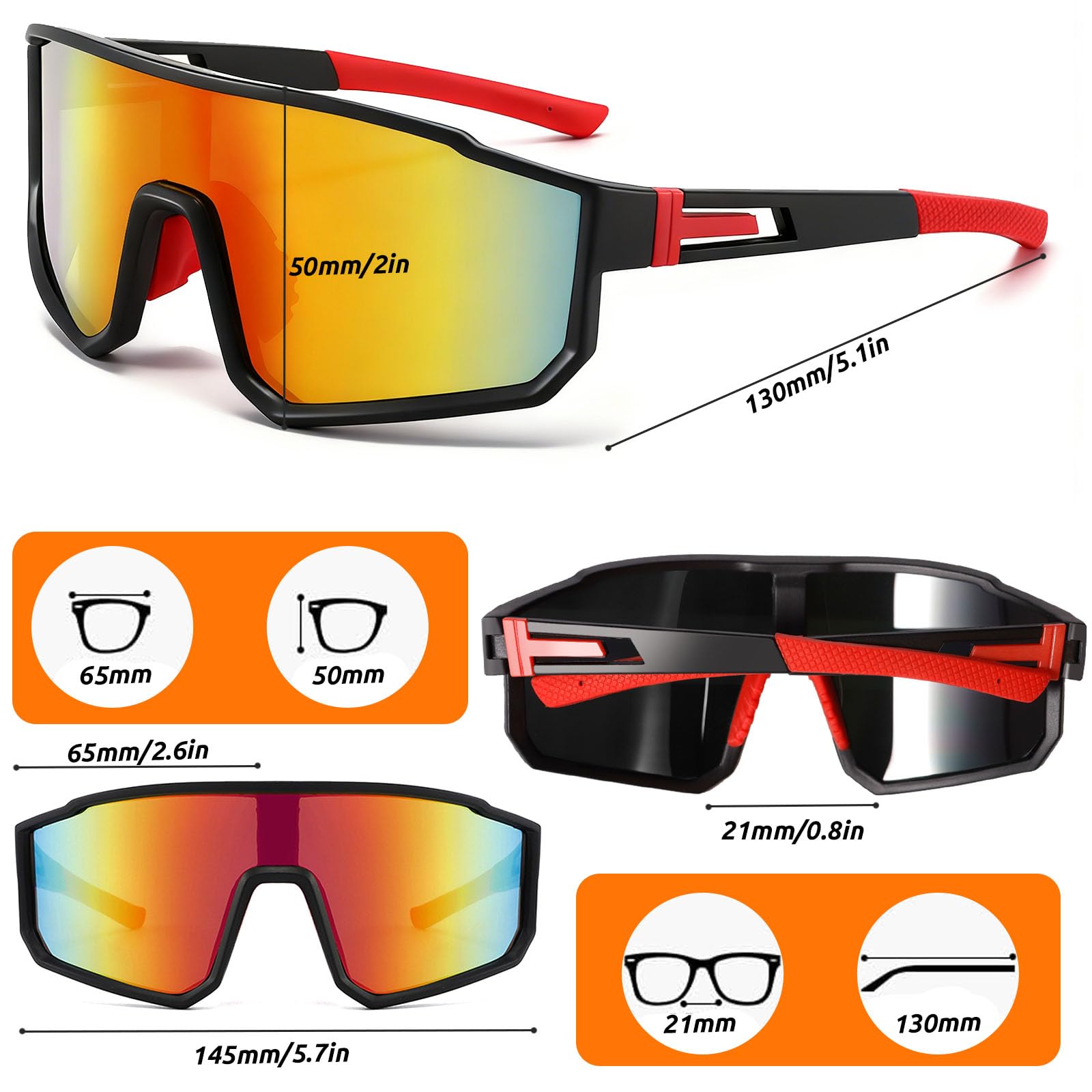 Gafas De Sol Deportivas Polarizadas UV400 para Ciclismo Moto Carrera Esquí