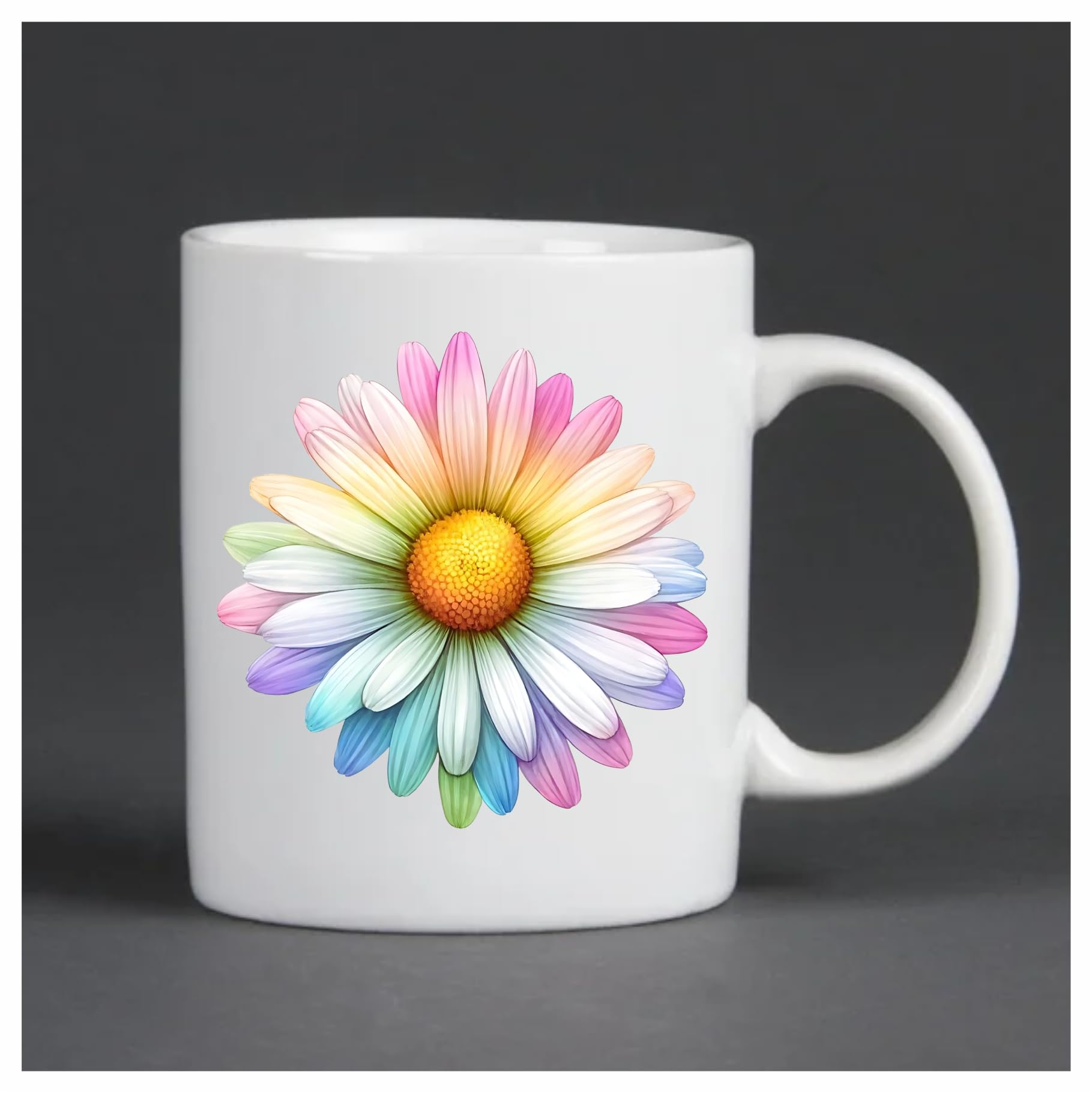 x9 Colourful Daisy Flower Vinyl Sticker, Floral Decal Cover up Marks, Multi-Purpose Ideal for Bin, Car, Laptop, Bike, Wall, Dustbin. Camper Van & More. Weatherproof & Vibrant. (Colourful Daisy) — view 5