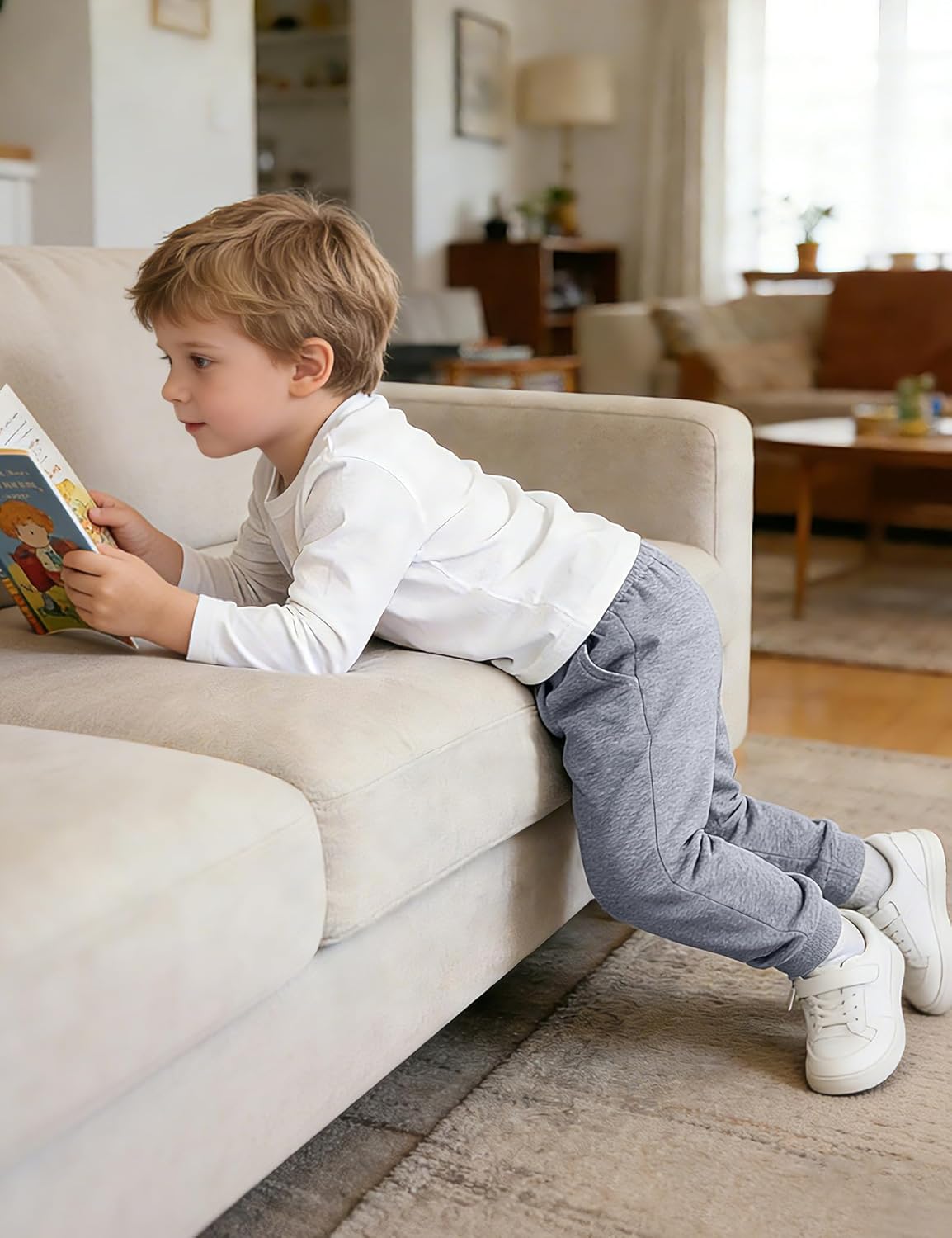 Witwot 2 Pack Toddler Boys Sweatpants Soft Cotton Pull On Jogger Pants with Pocket for Baby Boy 18M-5T - Image 5