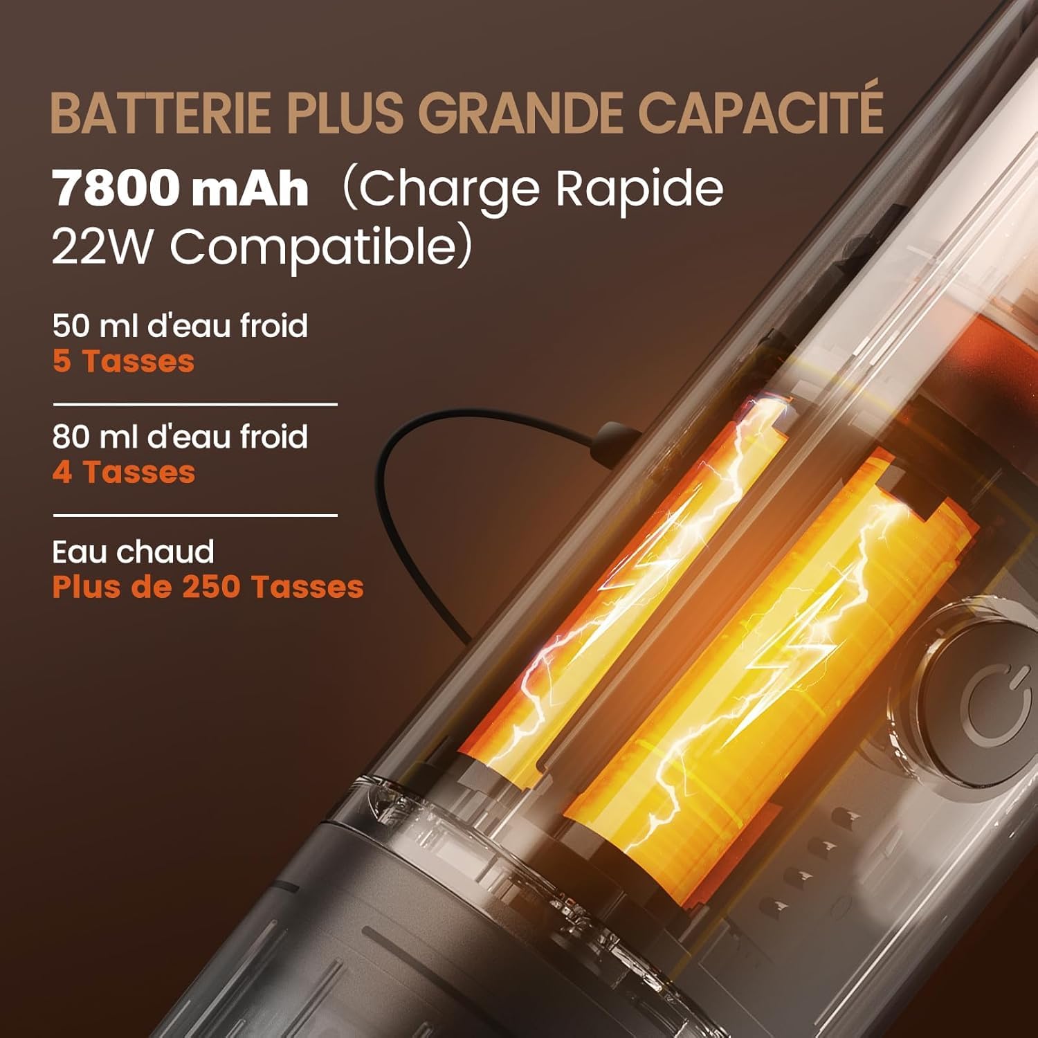 Machine à Cafe Portable, Cafetière Portable 3 en 1 Compatible avec les Capsules Espresso et Poudre de Café, Rechargeable Pour Voyage, Camping, Voiture, Maison