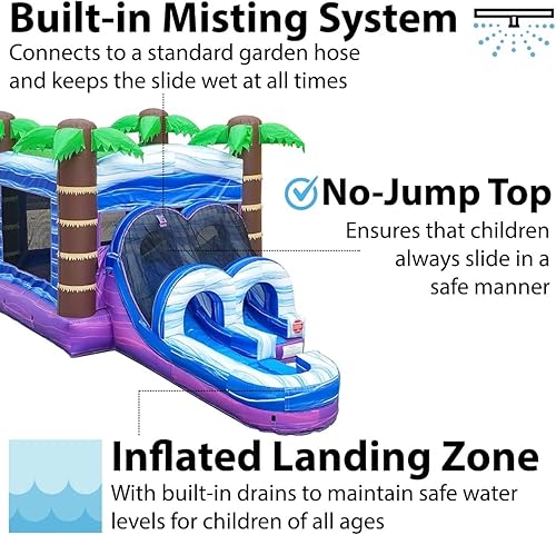 Miniatura 4 de TentandTable Tobogán acuático inflable para niños pequeños y niños, castillo animoso de grado comercial para adultos, casa de salto, incluye