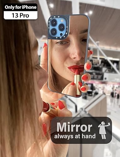 Miniatura 2 de Funda de espejo para iPhone 13 Pro (solo incluye 2 unidades) protectores de pantalla, esquinas suaves a prueba de golpes, espejo de bolsillo de