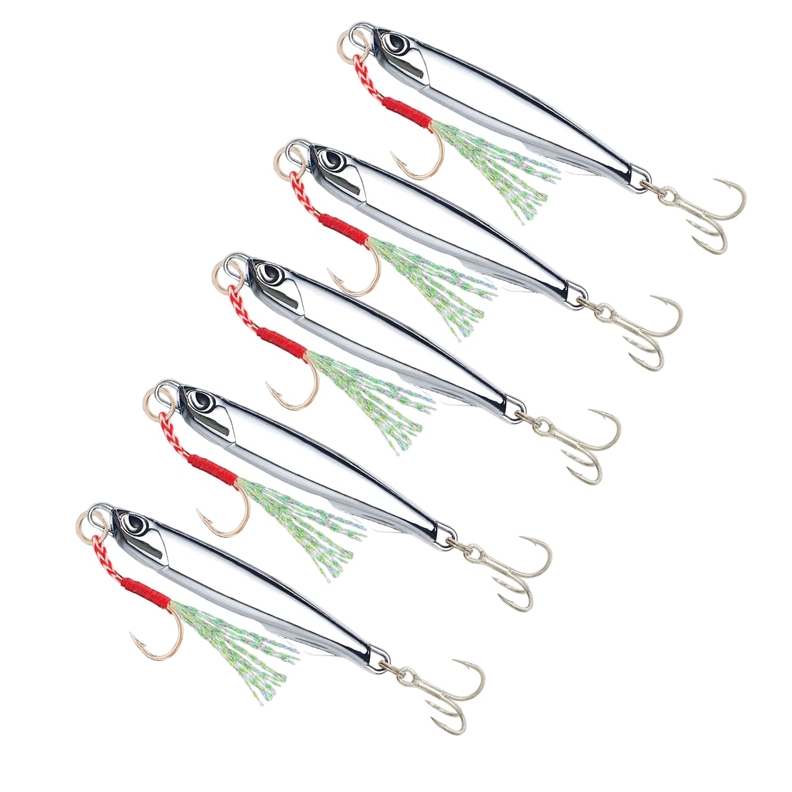 XuQiZZpp 5Pcs Fishing Baits Jigs Metal Fishing Lures Spinner Long Casting Jigging Spoon Lure Hard Swimbait Enduring