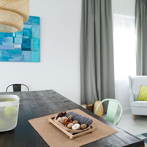 Miniatura 4 de Menkxi 10 Pcs 20 x 20'' Burlap Squares Multipurpose Natural Burlap Fabric Burlap Centerpiece Burlap Placemats Farmhouse Gardening Country Crafts for