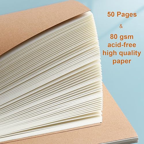 Miniatura 4 de Haploon Paquete de 22 cuadernos en espiral A5 de tapa dura, cuadernos de papel kraft en espiral, 100 páginas (50 hojas), 8.3 x 5.5 pulgadas,