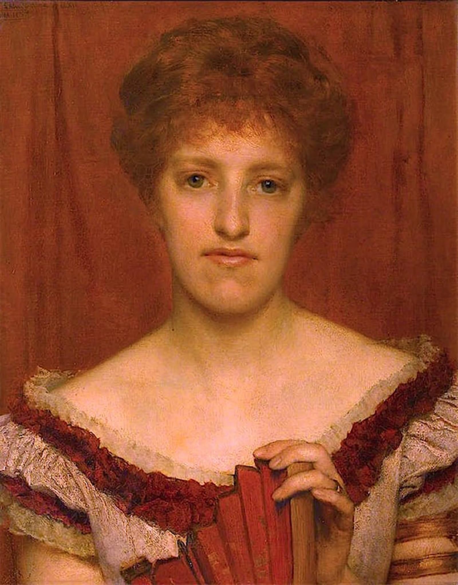 POSTERIIk Famous Modern Artwork Art Mural Portrait of Lady Laura Theresa Alma-tadema by Lawrence Alma-tadema Oil Paintings Pictures for Home Decor 60x90cm