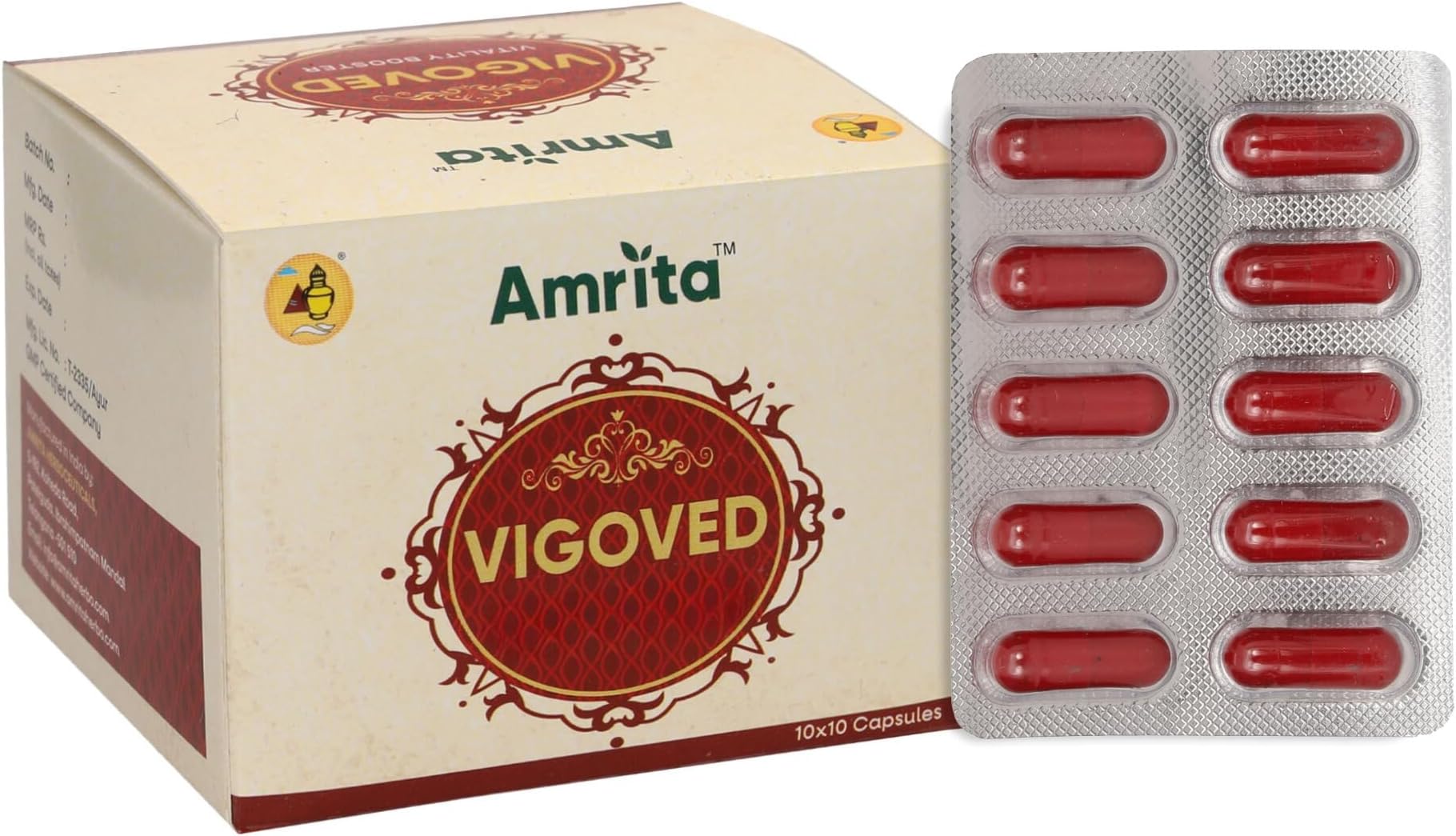 Amrita Vigoved Capsules | 100 capsules | Revitalizer | Boosts Energy | Builds Stamina & Endurance