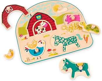 Amazon.co.jp: B. toys 木製アニマルパズル 動物の形合わせ