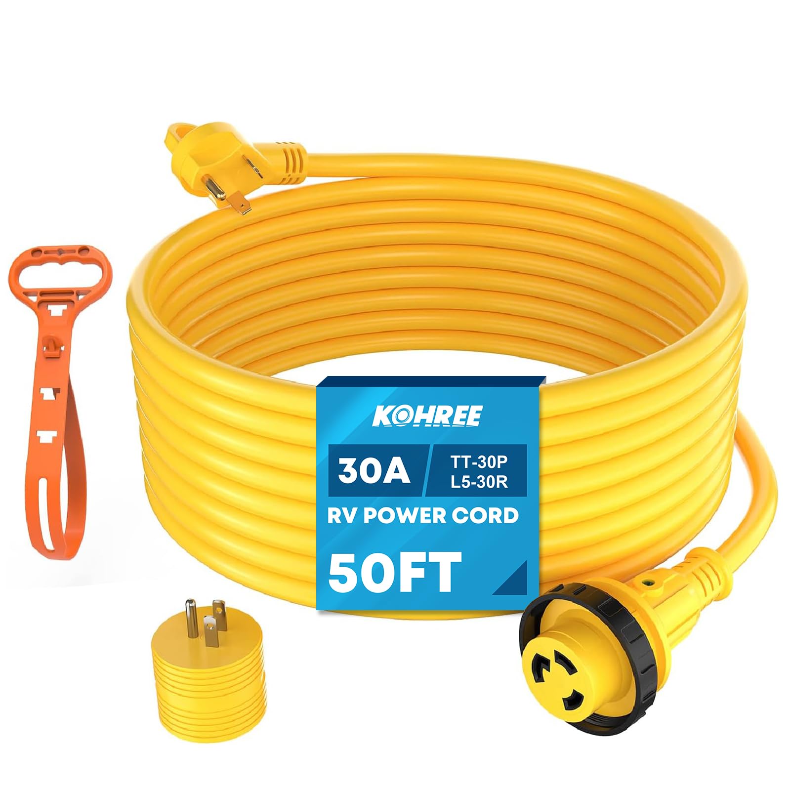Amazon.com: Kohree 30 Amp RV Power Extension Cord 50 ft with Grid Amazon.com: Kohree 30 Amp RV Power Extension Cord 50 ft with Grid