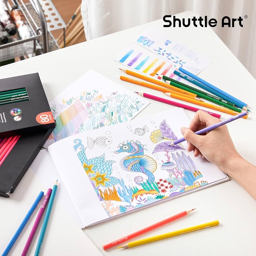 色鉛筆 80色 色鉛筆セット　色えんぴつ　いろえんぴつ　Shuttle Art Amazon | Shuttle Art 色鉛筆 80色セット カラーペン 大人の
