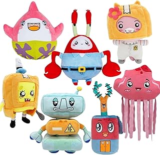 Foxy Boxy and Rocky,Lanky Plush with Detachable Head Mask,Lanky Box Toys Plushie,Soft Toys Gift for Kids and Friends (7pcs)