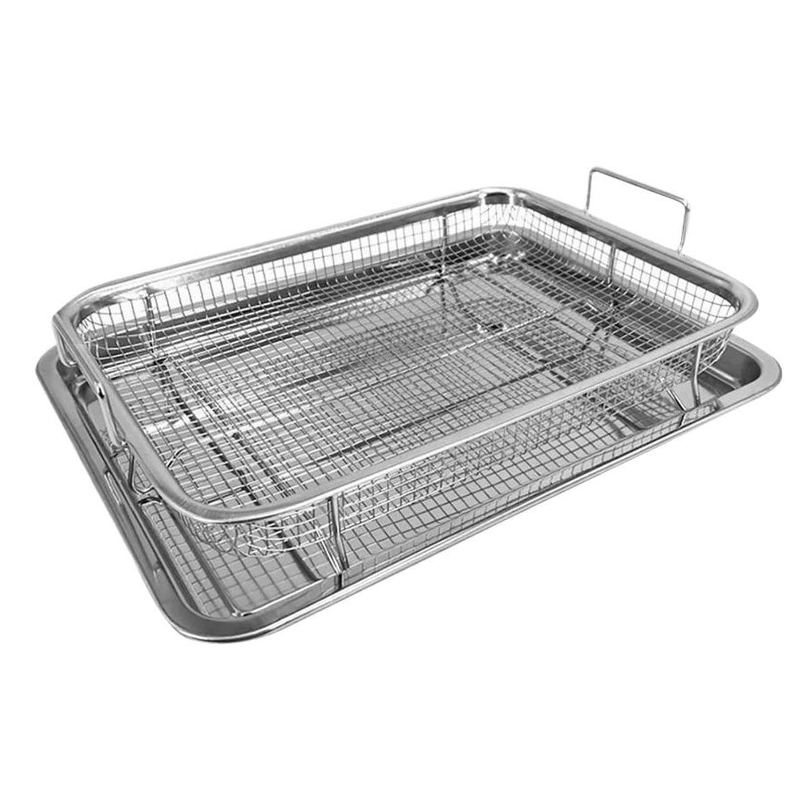 Cestello For Patatine Fritte Quadrato Resistente Al Calore In Acciaio Inossidabile, Accessorio For Cestello For Friggitrice Ad Aria Sbollentata For Snack Occidentali