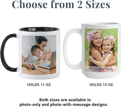 Miniatura 6 de Let's Make Memories Taza de café personalizada, 11 onzas, mango negro, para él