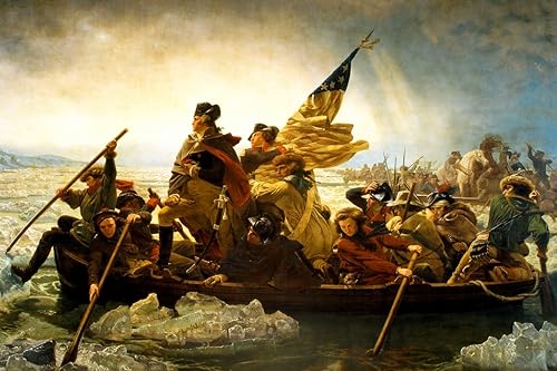 George Washington Crossing Delaware River 1851 Emanuel Leutze Pintura al óleo Cool Wall Decor Póster de 36 x 24 pulgadas