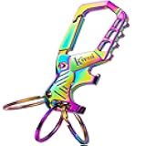Heavy duty metal keychains, Carabiner clip Car key chains,Fashion family keychain bottle opener and 3 Key Rings suitable for men and women.（Multicolor-1pcs）