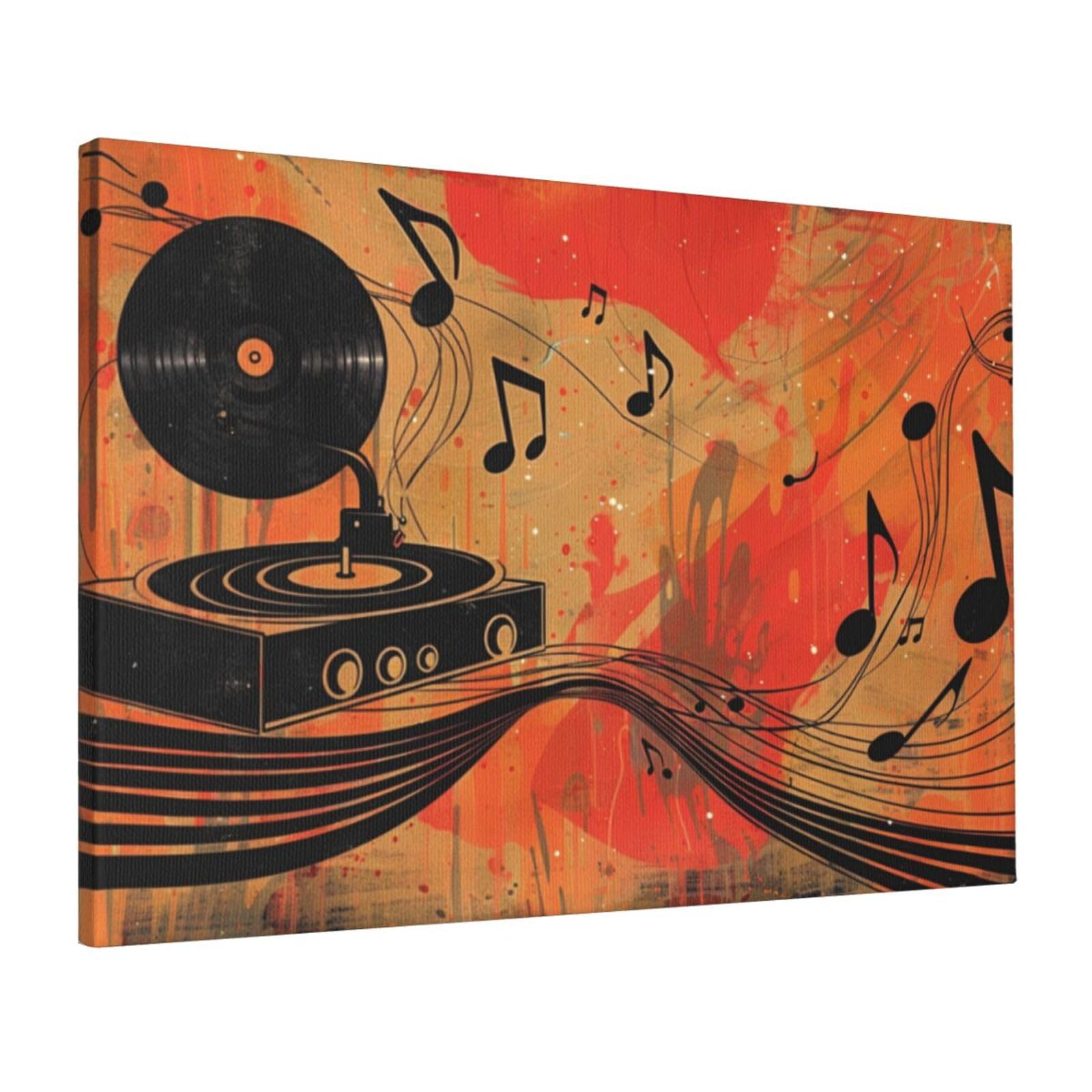 Amazon.com: MA6GE8DE Vintage Vinyl Record Player Canvas Frameless