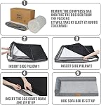 Patas Lague Orthopedic XL Dog Bed Large Sized Dog 107x71cm, Waterproof L Bolster Big Large Pet Sofa Beds with Removable Washable Cover, Soft Pet Couch Crate Mat with Nonskid Bottom, Black | L Bolster Egg-Crate Foam Dog Couch For Large Sized Dogs, Wat