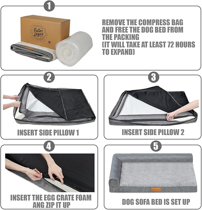 Cama Ortopédica para Perro Grande L 91x61cm Lavable miniatura 7