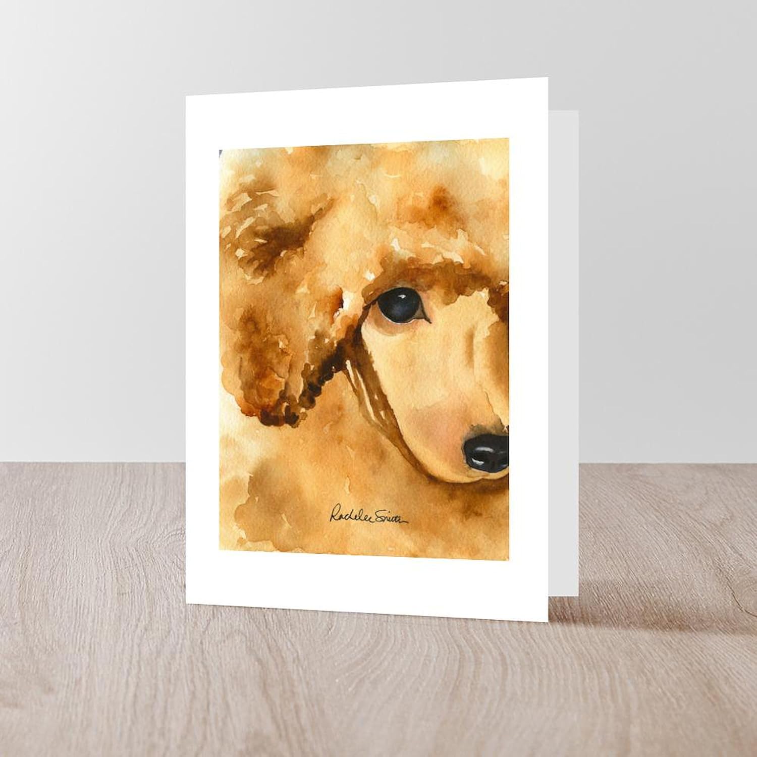CafePress Poodle Red Greeting Cards Greeting Card (20-pack), Note Card with Blank Inside, Birthday Card Matte
