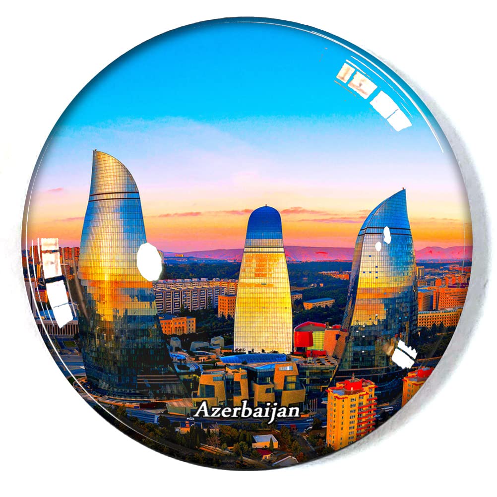 Azerbaijan Fridge Magnet Refrigerator Freezer Magnet Souvenir Decoration Magnet Sticker Glass Crafts
