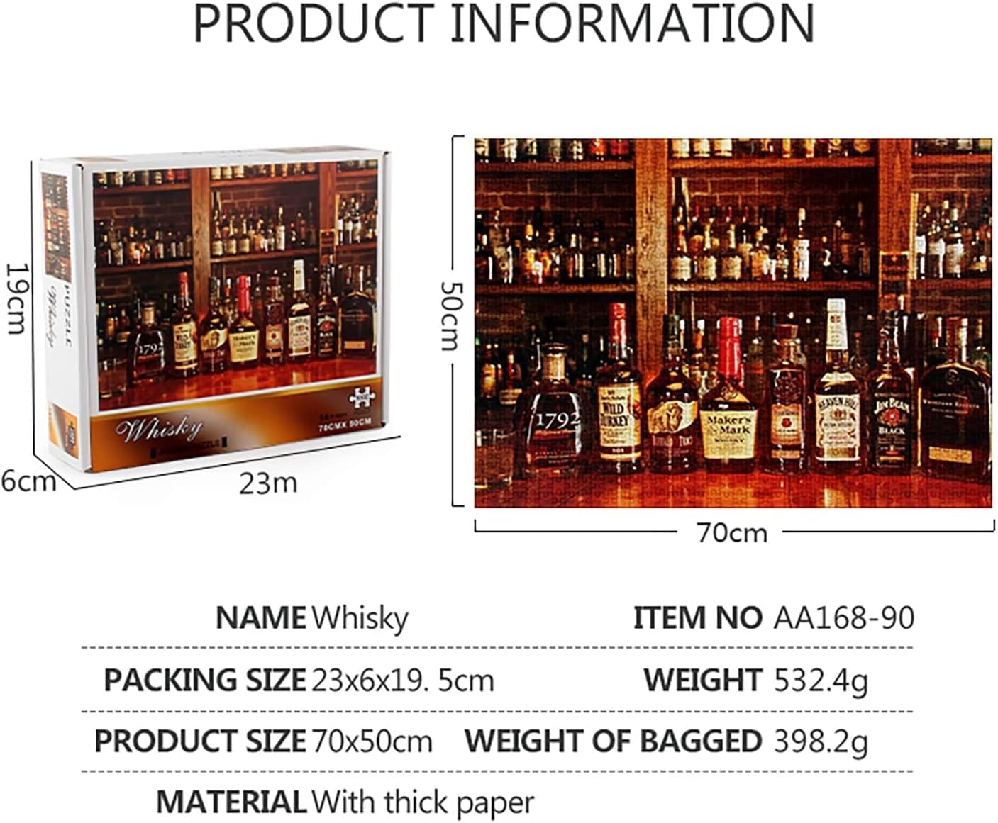 Adult Puzzles, Whiskey Puzzles for Adults - 1000 Piece Jigsaw