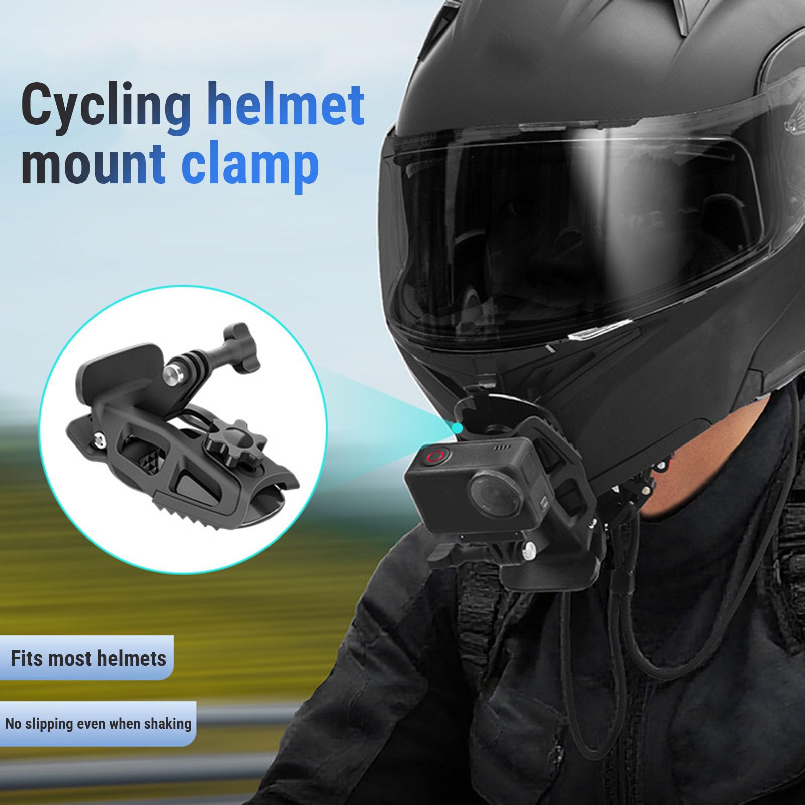 Abrazadera para casco de cámara ajustable multiángulo con montaje en barbilla para casco para Action Ace Series