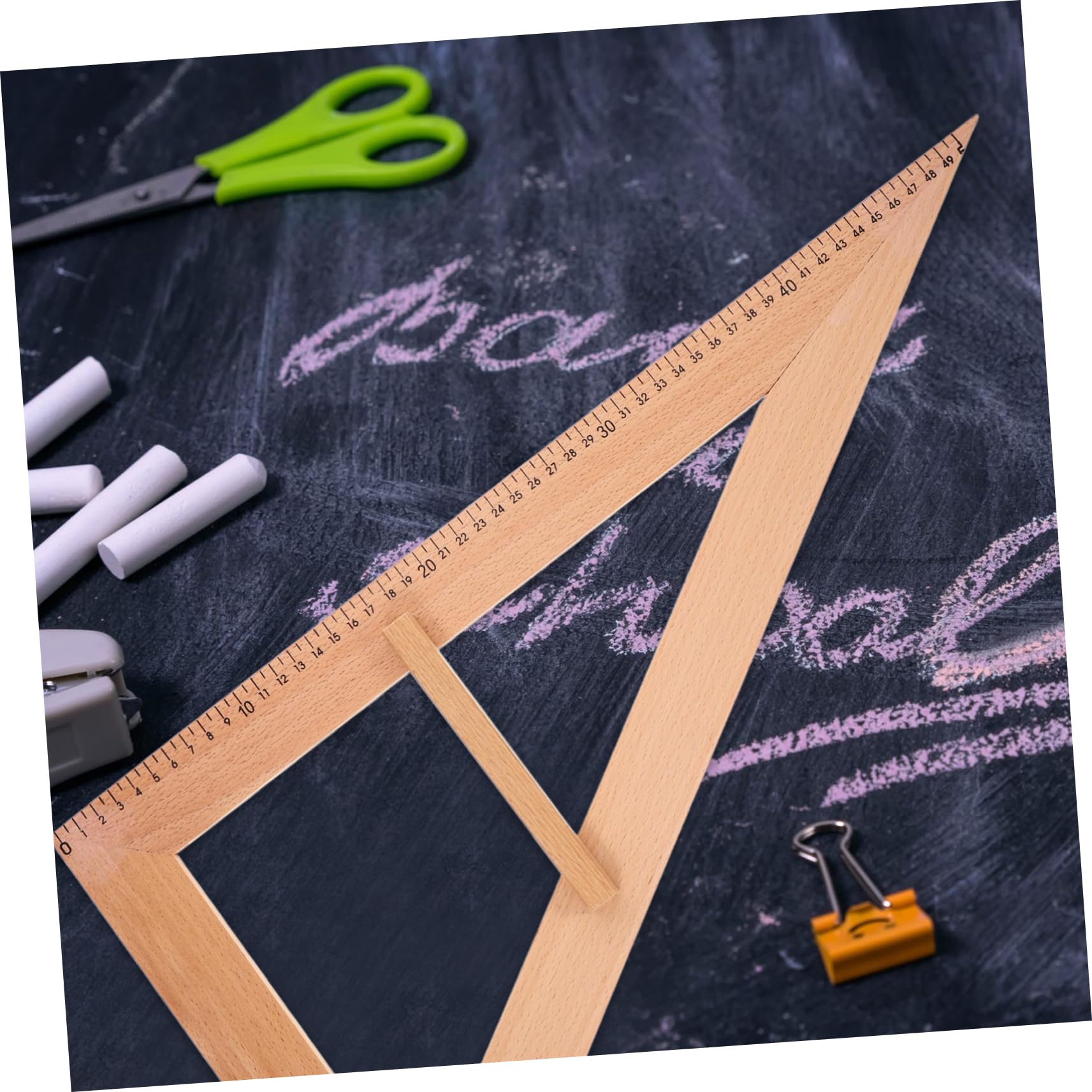 TEHAUX 3piezas Regla De Madera para Medir Mango Herramienta De Enseñanza para Aulas Regla Geométrica para Maestros Útil para Ilustrar Conceptos Clase Equipo De Medición Educativo