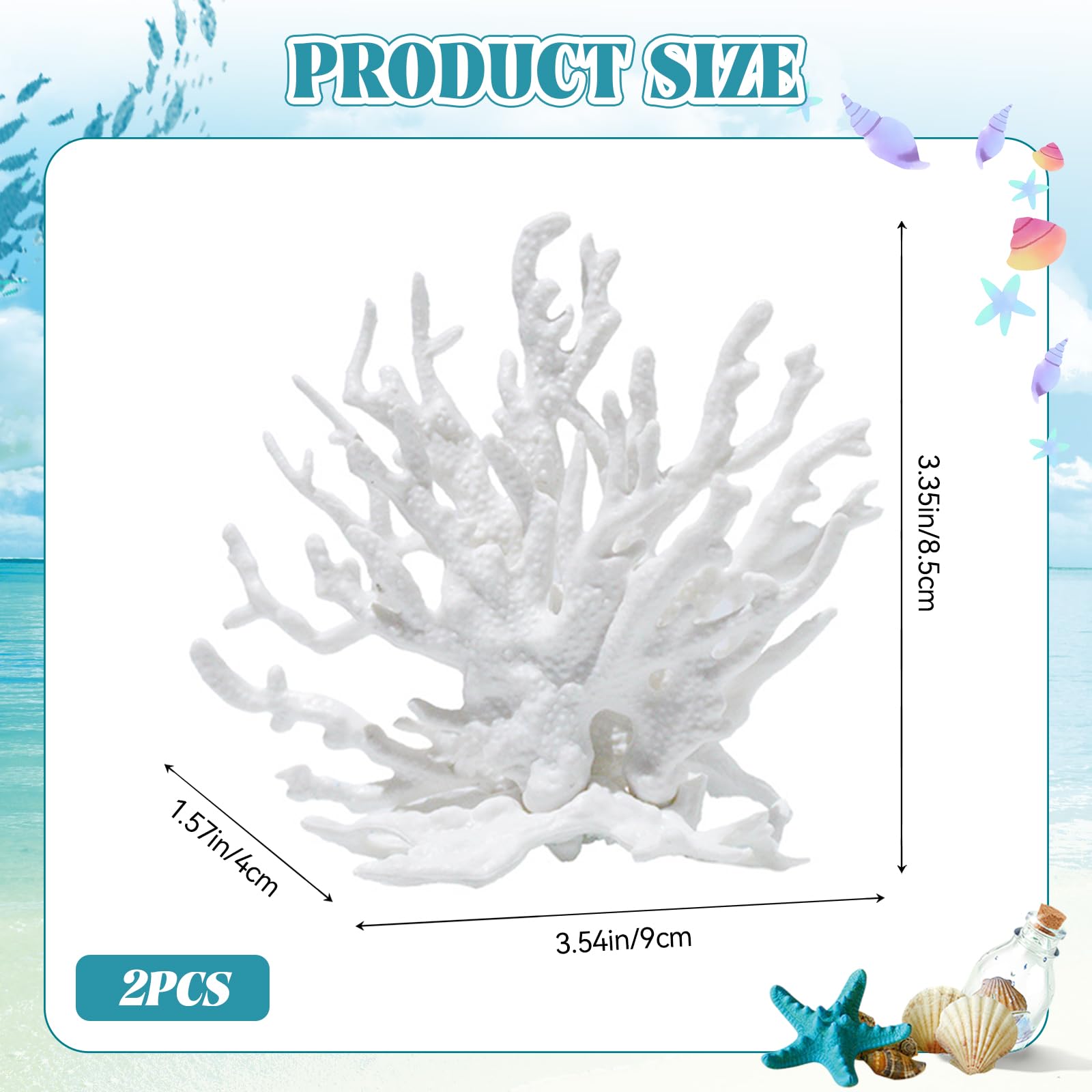 2 Pièces Corail Artificiel, Décoration en Faux Corail, Corails Artificiel Aquarium Décoration, Branches de Corails Artificielles pour Aquarium, 9 X 4 X 8.5 CM, pour Paysage D'aquarium