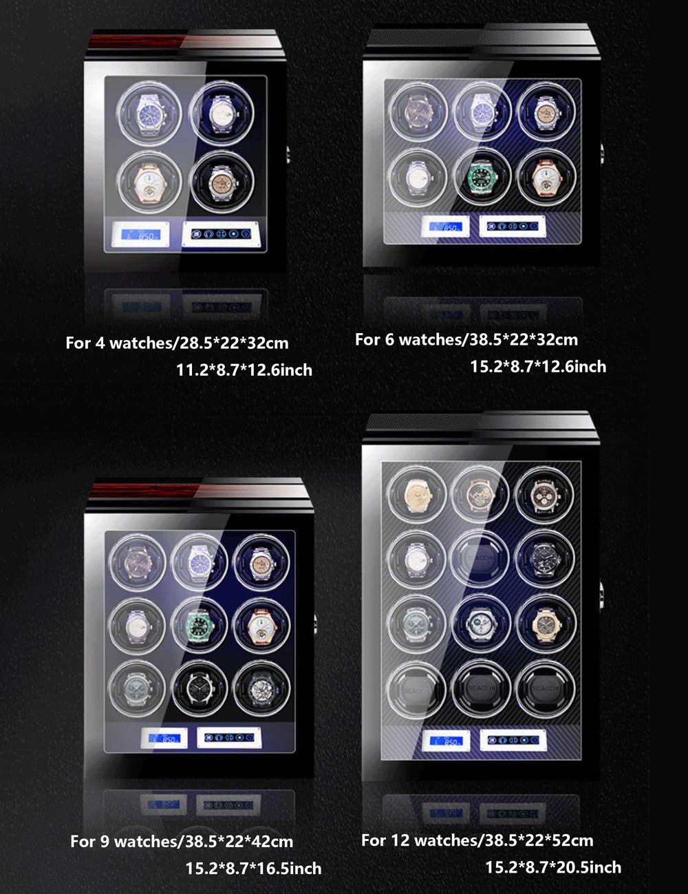 Organizador de relojes, caja de reloj de 6 ranuras, estuche de cuero para almacenamiento de relojes: cumpleaños, día del padre, regalos para madres para hombres y mujeres Beauty Comes