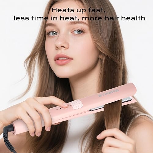 Miniatura 3 de Plancha plana de titanio 2 en 1 con calentamiento rápido y rápido, plancha alisadora profesional de 1 pulgada, 5 ajustes de temperatura para todo