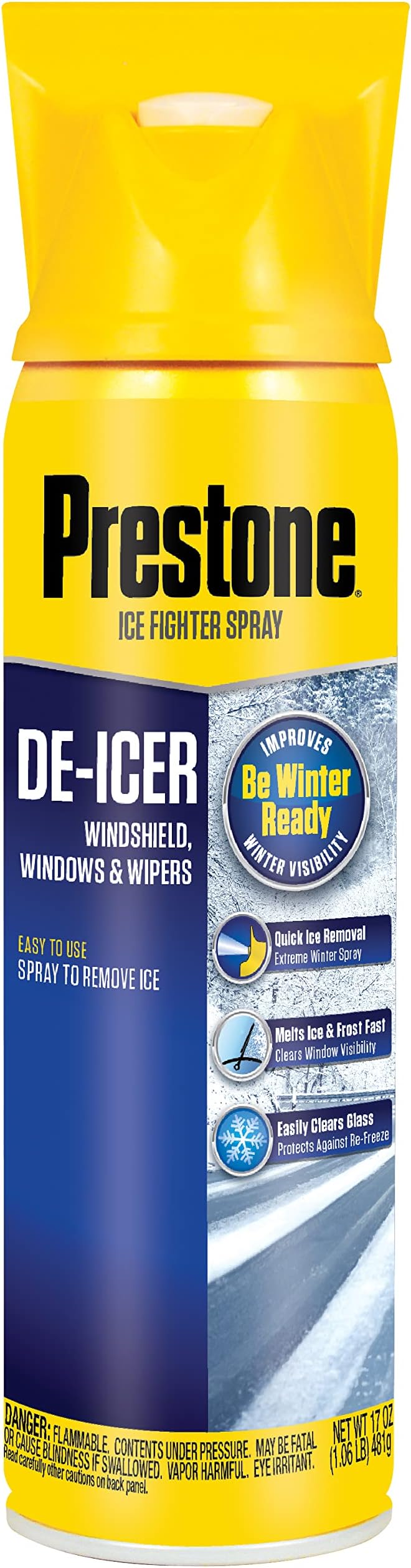 AS244 De-Icer for Windshield, Windows, and Wipers, 17 oz. Aerosol, 6 pack
