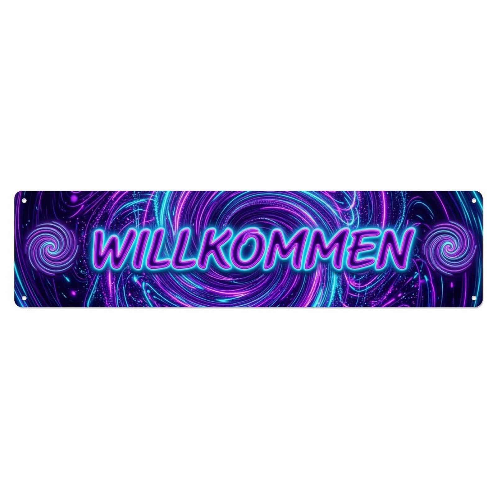 Neon Neon Spiral Vortex Energy Welcome Metal Tin Sign