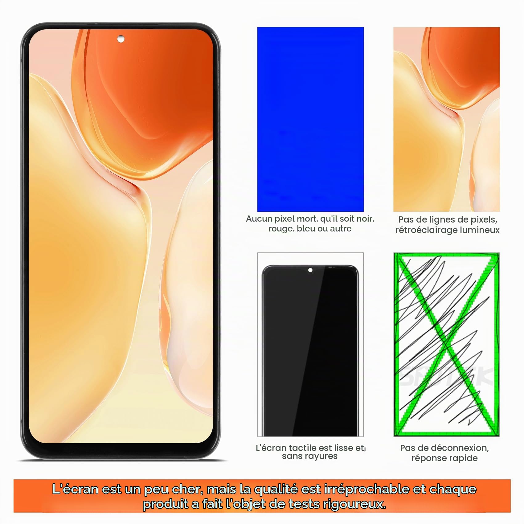 AGCUT Écran LCD pour Samsung Galaxy S23+ Plus 5G SM-S916U (US Version) 6,6" Écran de Rechange LCD Display Ecran Replacement Tactile Assemblée avec Réparation (Noir avec Cadre, sans Empreinte)