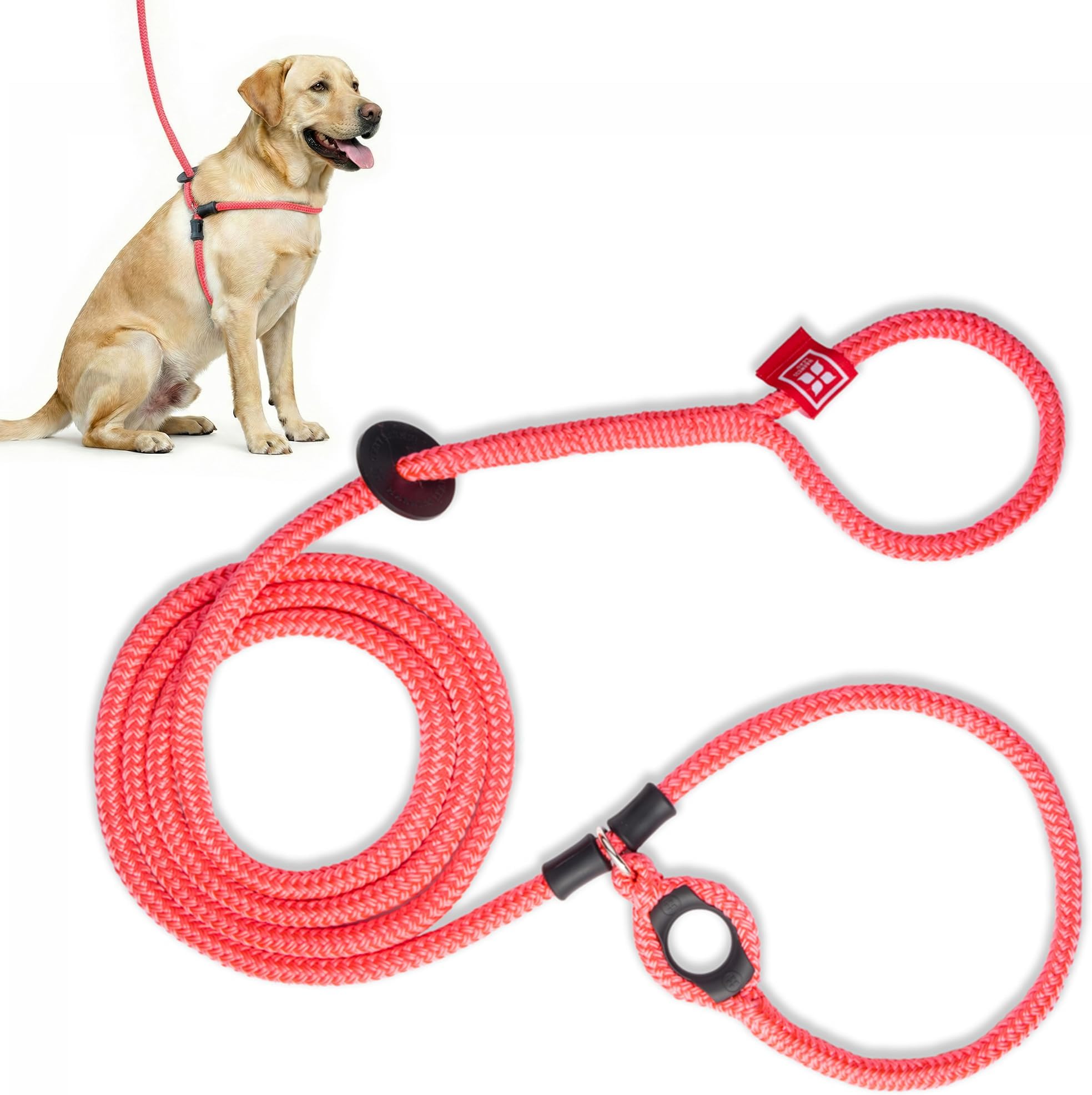 Harness Lead No Pull Dog Harness and Leash Set, Anti Pull Dog Harness for All Breeds and Sizes, One-Piece Cushioned Rope Design Safely Prevents Escaping and Pulling (Medium/Large, Pink)