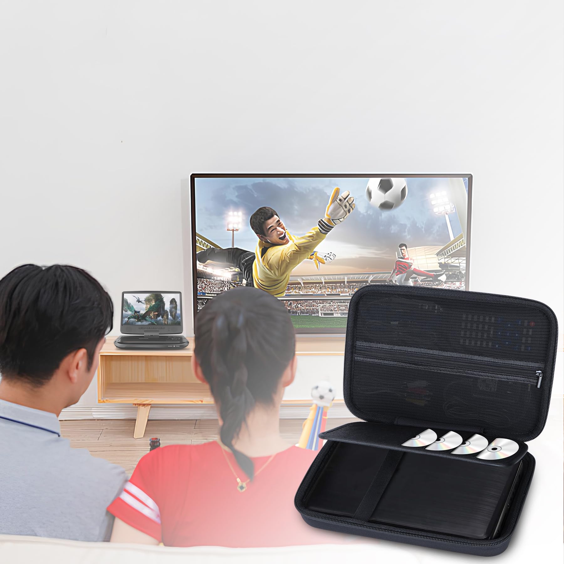 Lebakort Duro Viaggio Caso Custodia per YOTON/DBPOWER 10,5-11,5'' / DESOBRY 10,5-11,5'' Tragbarer DVD-Player(Nero)