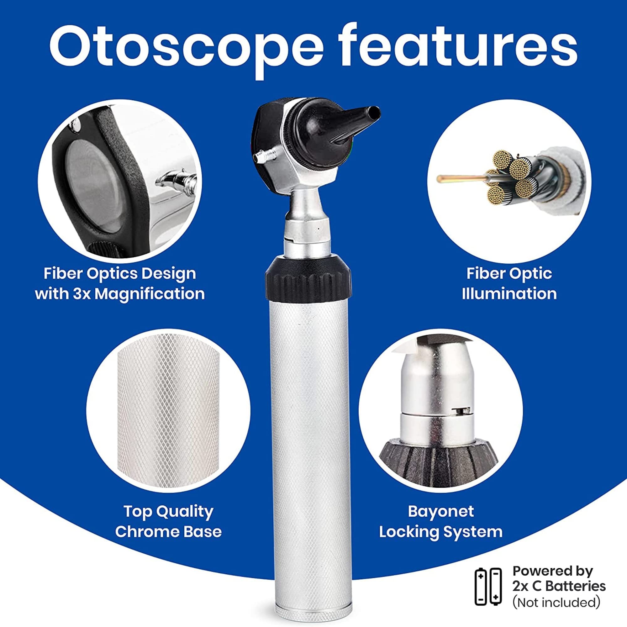 Zyrev Otoscope & Ophthalmoscope Set - Ear & Eye Exam -4