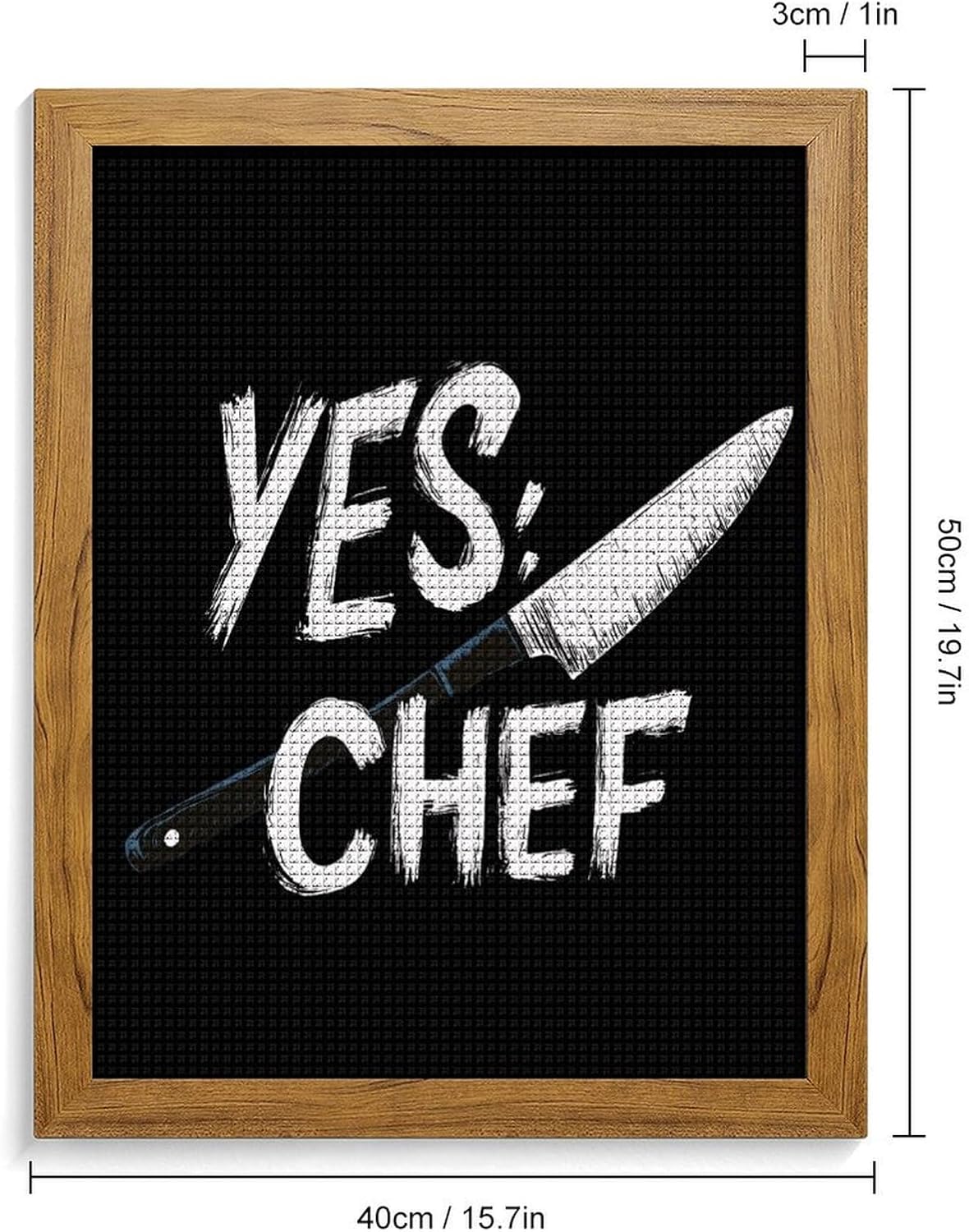 Yes Chef Diamond 5D Painting Kits with Frame DIY Full Round Drill Gem Art Crafts for Home Wall Decor 16 X 20in Yellow Wood 40 * 50cm