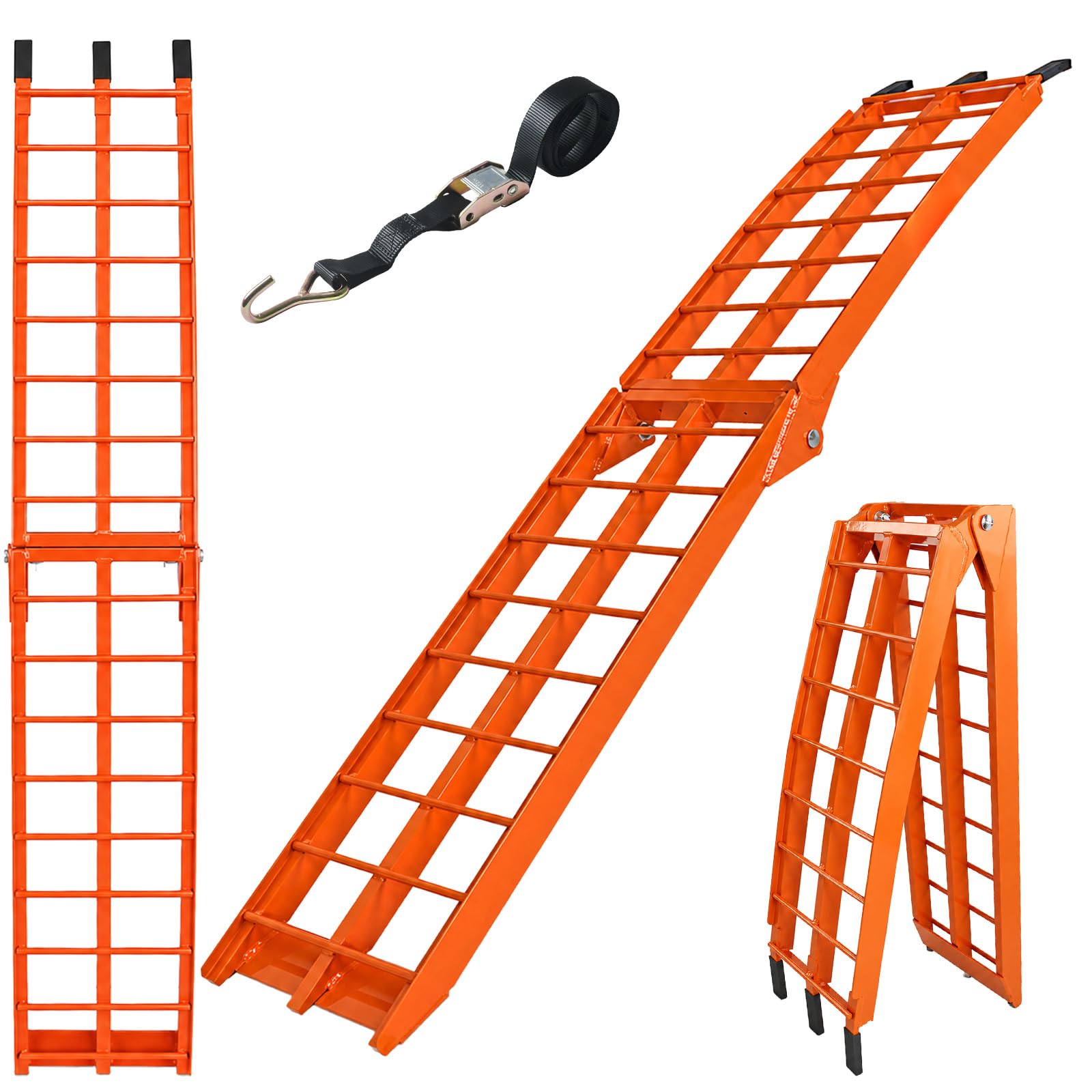 TRUTZHOLM Auffahrrampe klappbar Länge 180 cm Traglast 340 kg | Faltbare Laderampe Alu Verladerampe Antirutsch für Motorrad ATV Quad PKW Auto