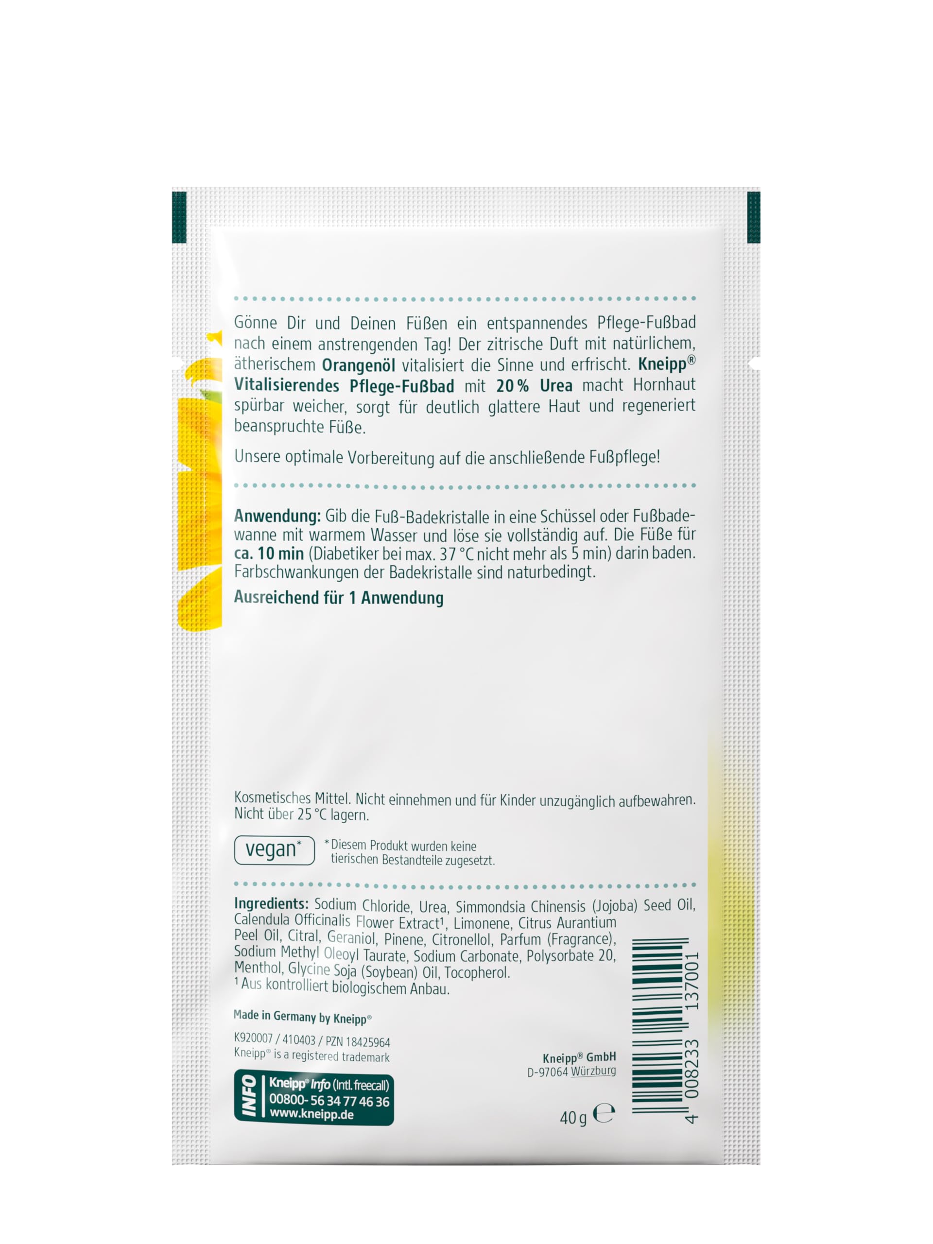Kneipp Cristalli per pediluvio, pacco da 1 x 40g