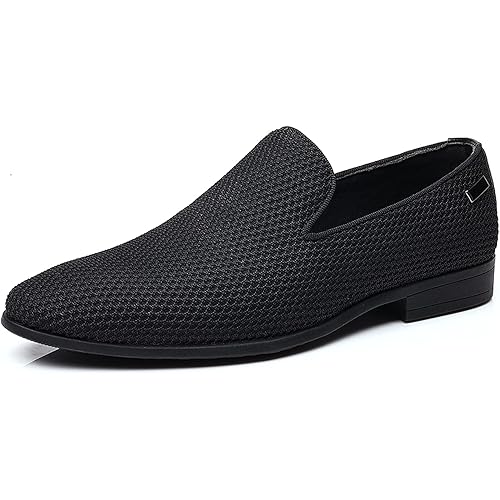 XIPAI Mens Tuxedo Dress Loafers Slip On Formal Wedding Shoes
