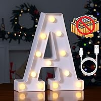 Vista 69 de Foaky LED Letter Lights Sign Marquee Light Up Letters Sign for Night Light Wedding/Birthday Party Battery Powered Christmas Lamp Home Bar