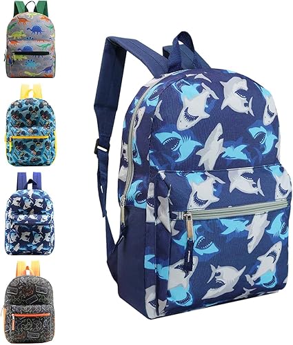Mochilas básicas al por mayor de 17 pulgadas - Colores surtidos - Bolsas de libros al por mayor Surtido Niño 15 Personaje